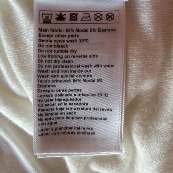 ba&sh Paris Cream Drape Neck Lady Tee Top | Size 3 (L) | Modal Blend - Picture 9 of 9